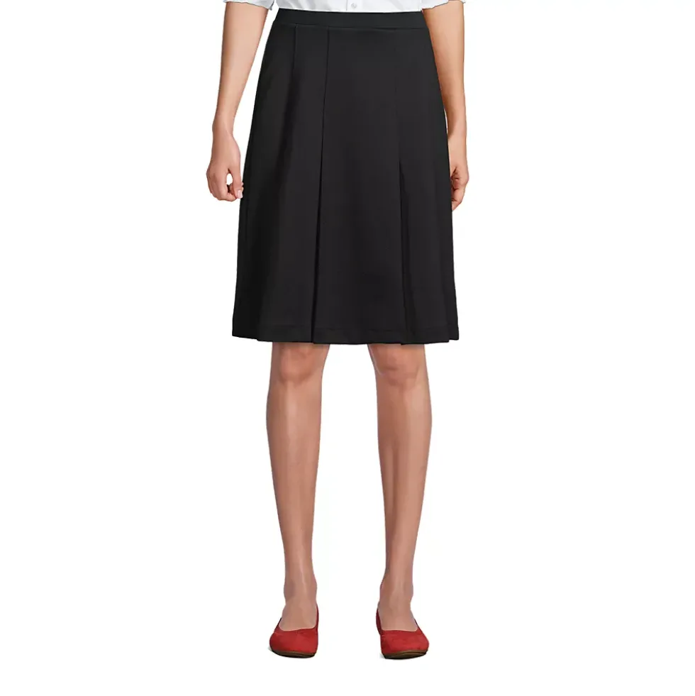 School Uniform Girls Ponte Pleat Skirt Top of Knee