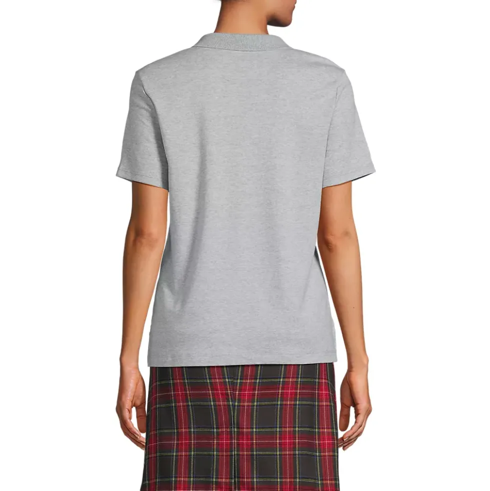 School Uniform Girls Short Sleeve Feminine Fit Interlock Polo Shirt