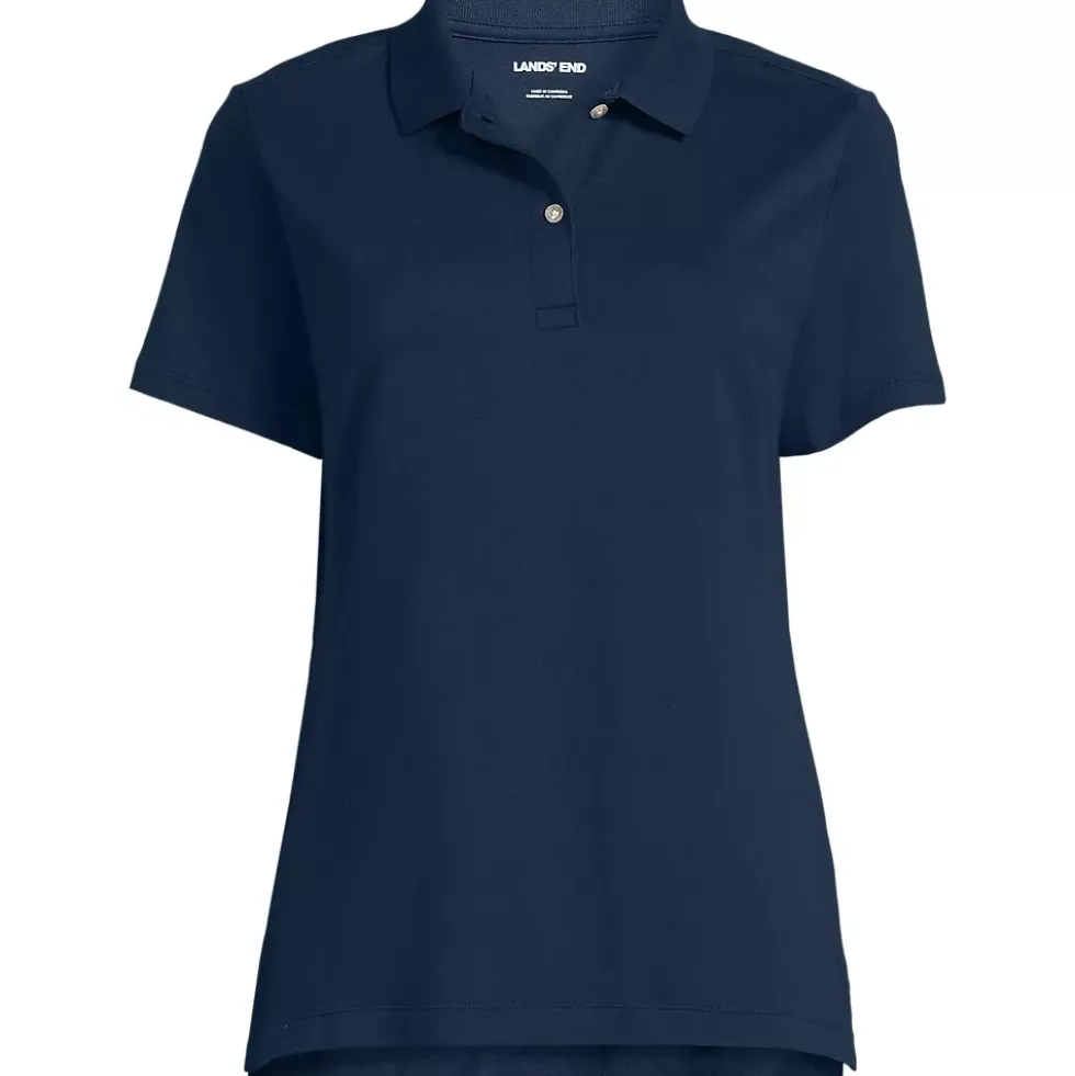 School Uniform Girls Short Sleeve Feminine Fit Interlock Polo Shirt