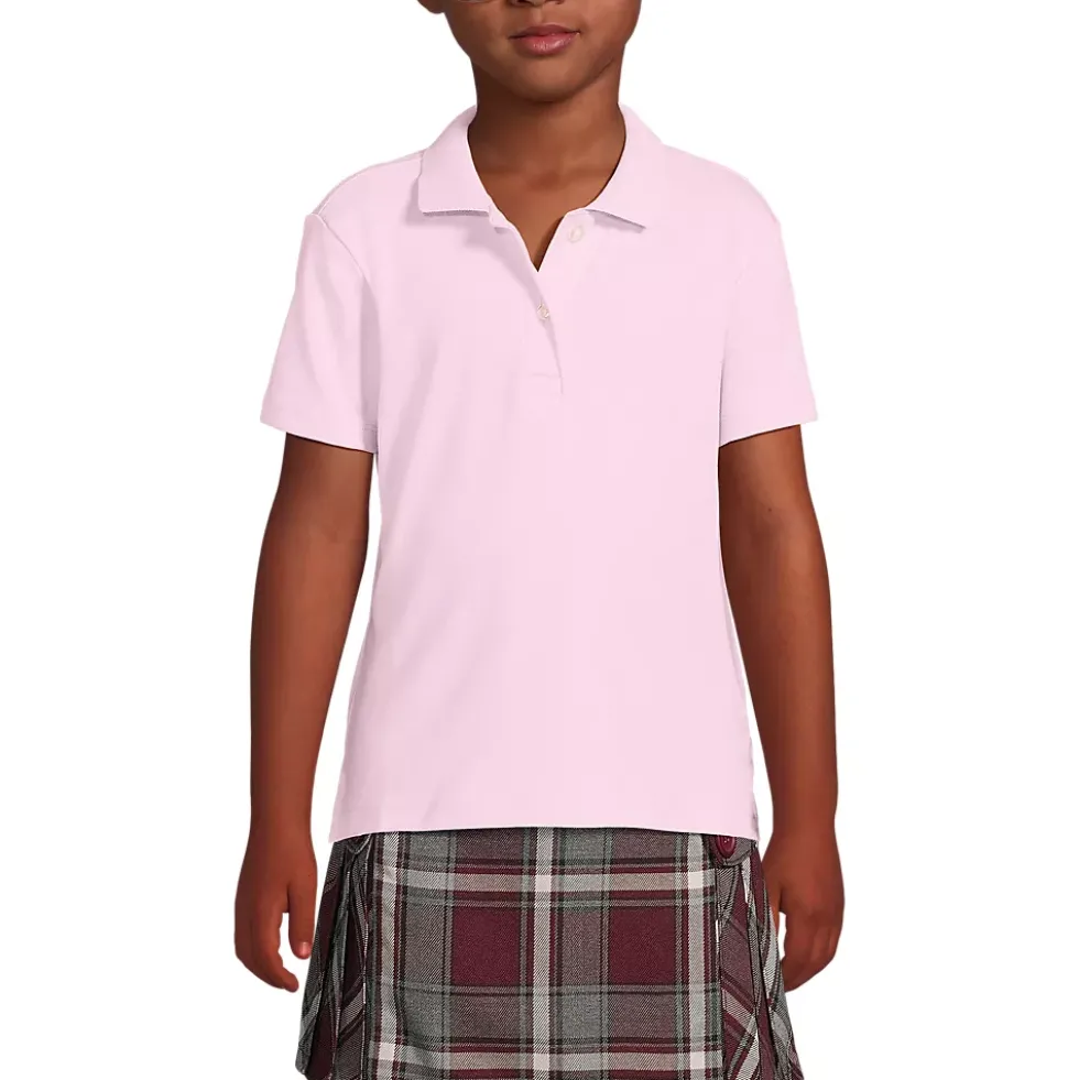 School Uniform Girls Short Sleeve Feminine Fit Interlock Polo Shirt
