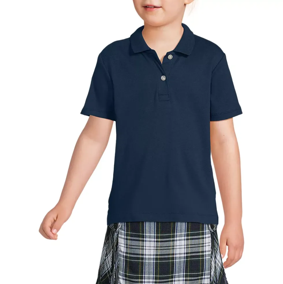 School Uniform Girls Short Sleeve Feminine Fit Interlock Polo Shirt