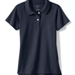 School Uniform Girls Short Sleeve Feminine Fit Interlock Polo Shirt