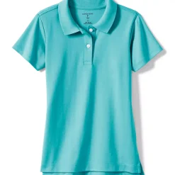 School Uniform Girls Short Sleeve Feminine Fit Interlock Polo Shirt