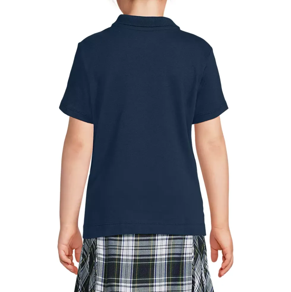 School Uniform Girls Short Sleeve Feminine Fit Interlock Polo Shirt