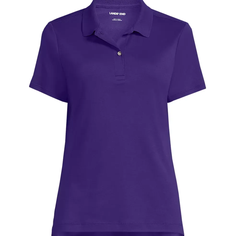 School Uniform Girls Short Sleeve Feminine Fit Interlock Polo Shirt