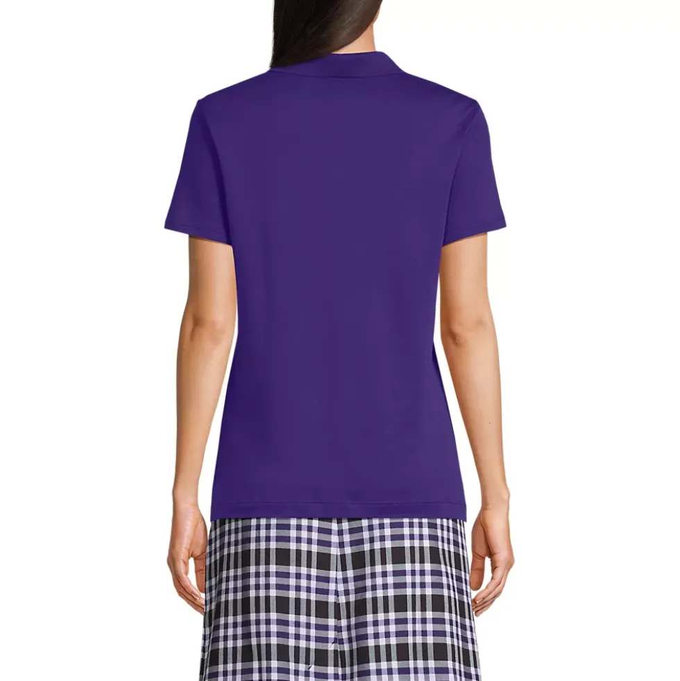 School Uniform Girls Short Sleeve Feminine Fit Interlock Polo Shirt