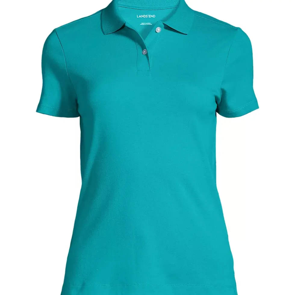 School Uniform Girls Short Sleeve Feminine Fit Interlock Polo Shirt