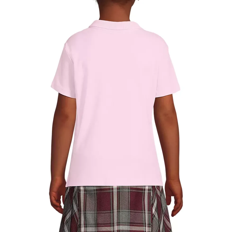 School Uniform Girls Short Sleeve Feminine Fit Interlock Polo Shirt