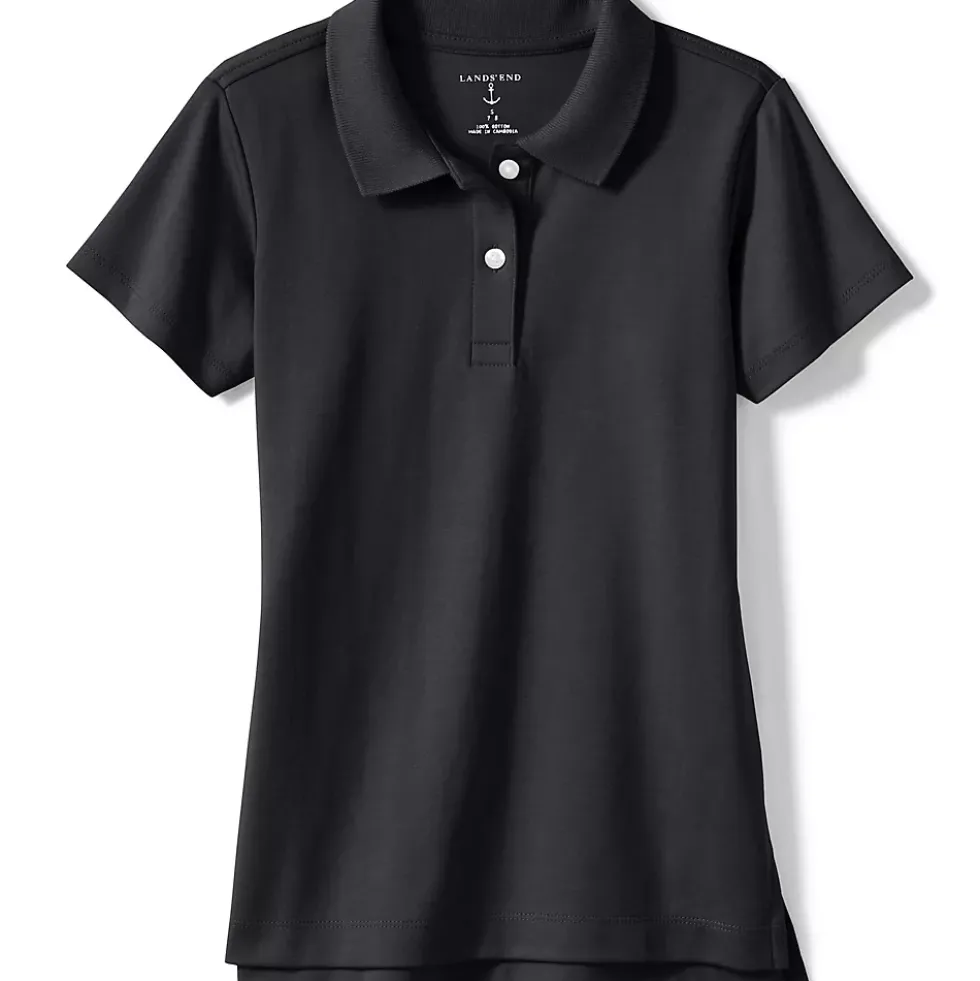 School Uniform Girls Short Sleeve Feminine Fit Interlock Polo Shirt