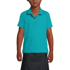 School Uniform Girls Short Sleeve Feminine Fit Interlock Polo Shirt