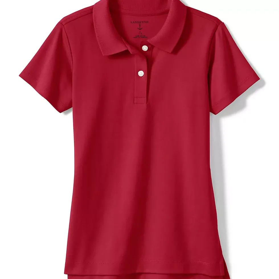 School Uniform Girls Short Sleeve Feminine Fit Interlock Polo Shirt