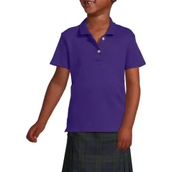 School Uniform Girls Short Sleeve Feminine Fit Interlock Polo Shirt