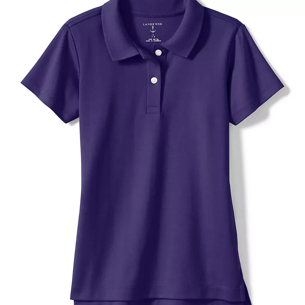 School Uniform Girls Short Sleeve Feminine Fit Interlock Polo Shirt