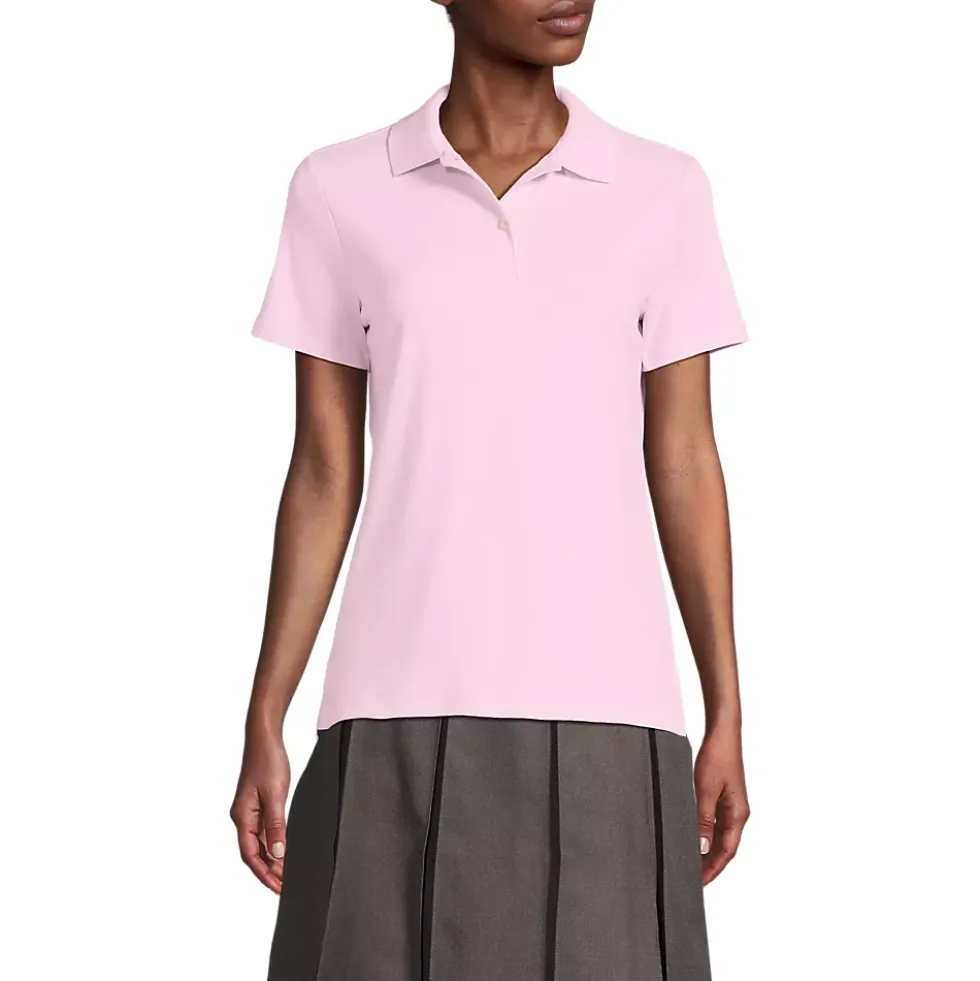 School Uniform Girls Short Sleeve Feminine Fit Interlock Polo Shirt