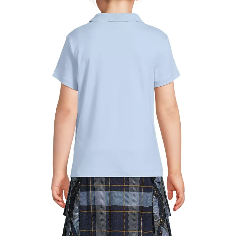 School Uniform Girls Short Sleeve Feminine Fit Interlock Polo Shirt