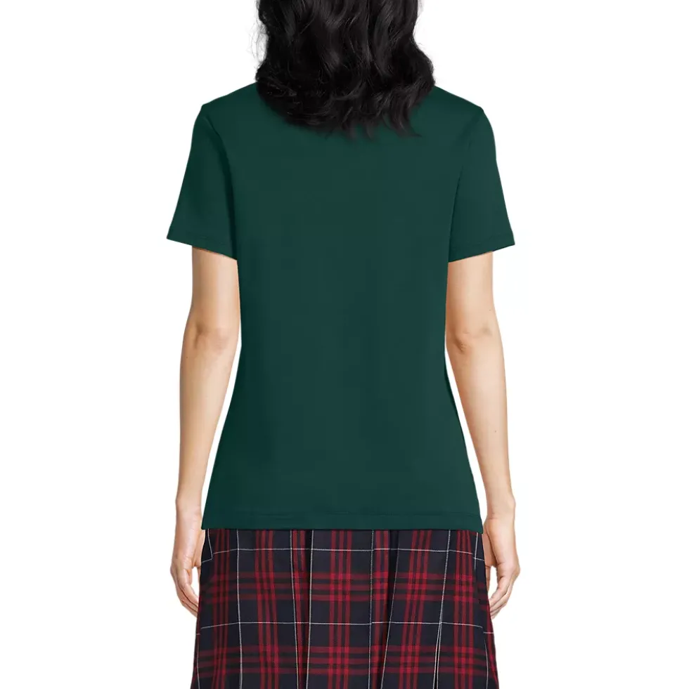 School Uniform Girls Short Sleeve Feminine Fit Interlock Polo Shirt