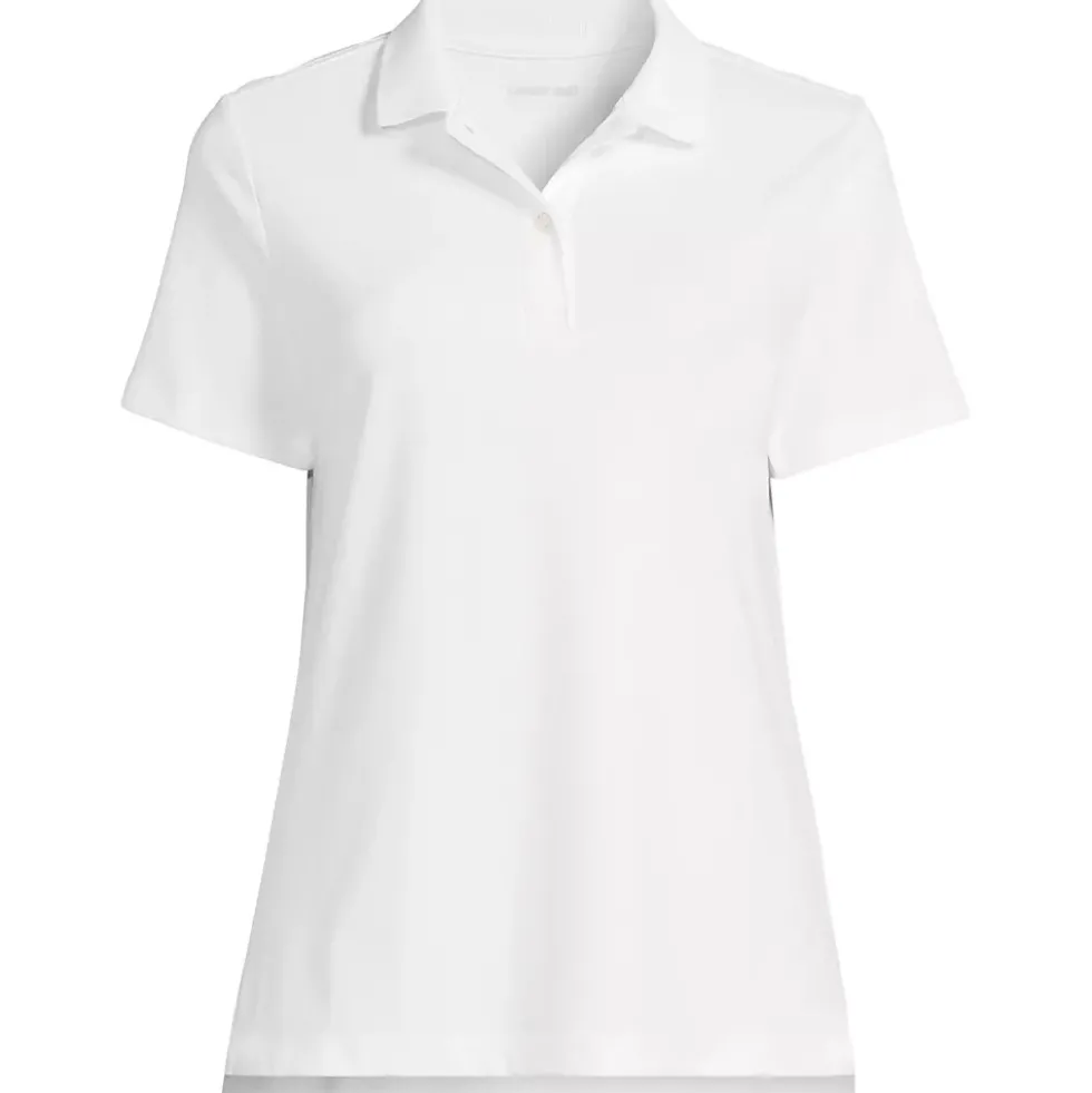 School Uniform Girls Short Sleeve Feminine Fit Interlock Polo Shirt