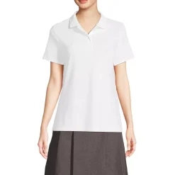 School Uniform Girls Short Sleeve Feminine Fit Interlock Polo Shirt