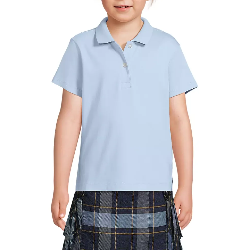 School Uniform Girls Short Sleeve Feminine Fit Interlock Polo Shirt
