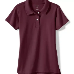 School Uniform Girls Short Sleeve Feminine Fit Interlock Polo Shirt