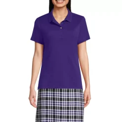 School Uniform Girls Short Sleeve Feminine Fit Interlock Polo Shirt