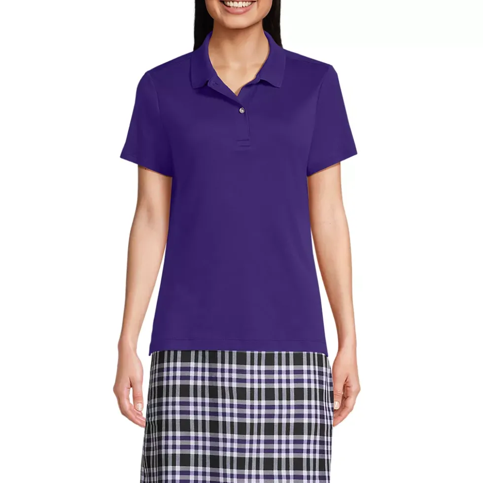School Uniform Girls Short Sleeve Feminine Fit Interlock Polo Shirt