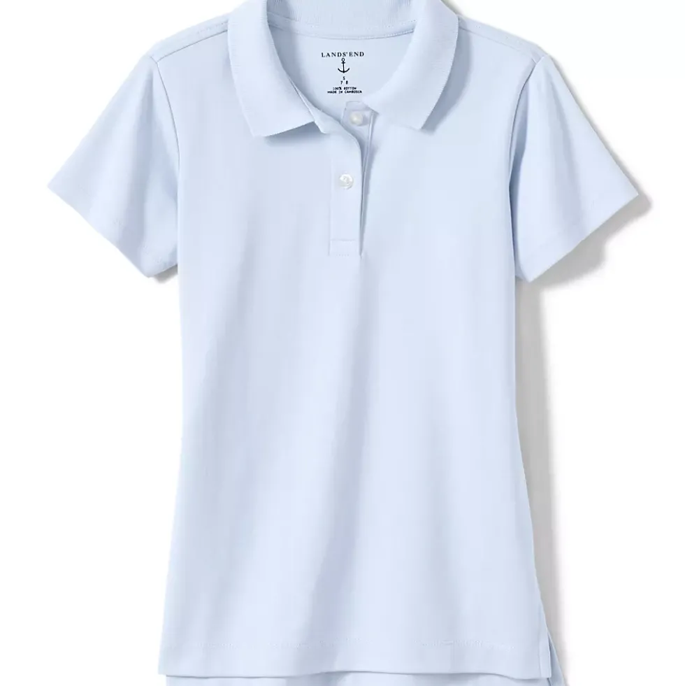 School Uniform Girls Short Sleeve Feminine Fit Interlock Polo Shirt