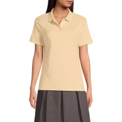 School Uniform Girls Short Sleeve Feminine Fit Interlock Polo Shirt
