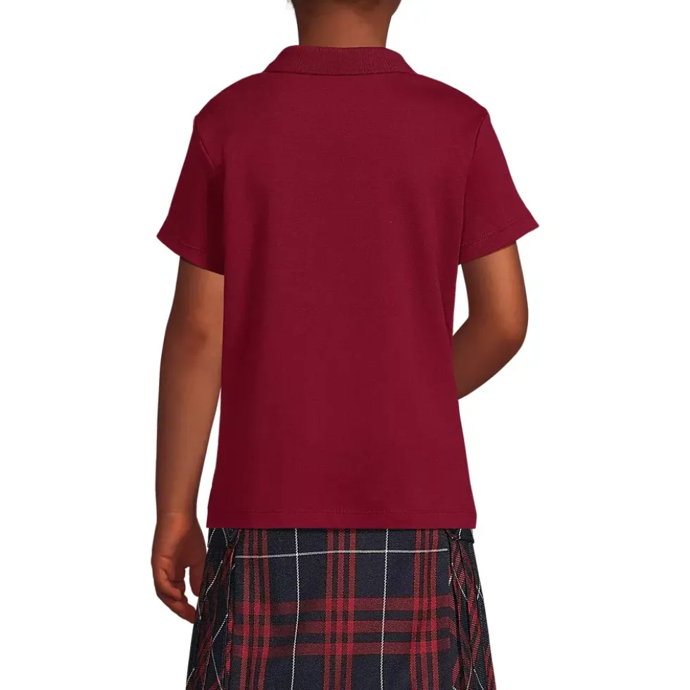 School Uniform Girls Short Sleeve Feminine Fit Interlock Polo Shirt