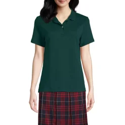 School Uniform Girls Short Sleeve Feminine Fit Interlock Polo Shirt