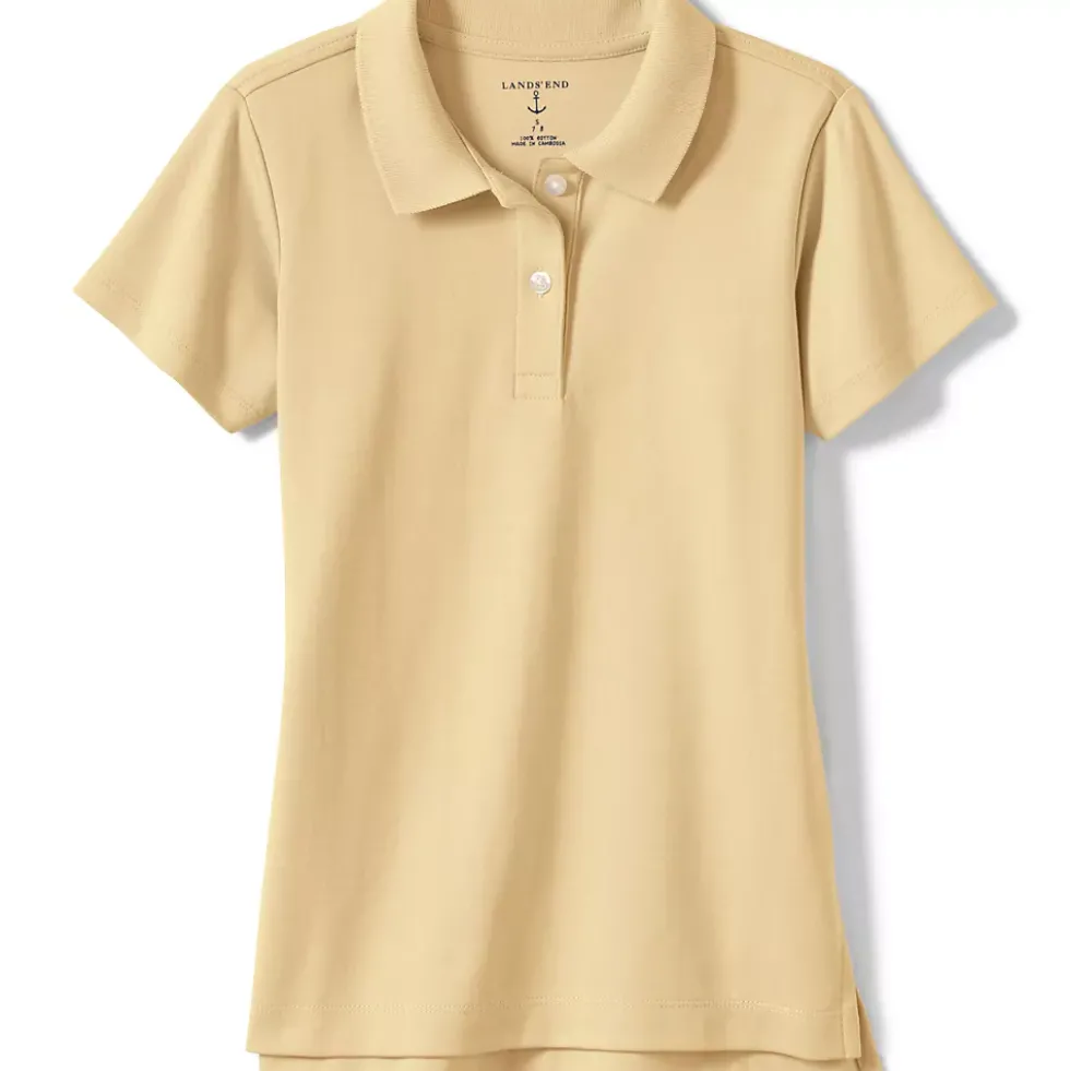 School Uniform Girls Short Sleeve Feminine Fit Interlock Polo Shirt