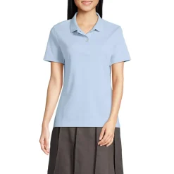 School Uniform Girls Short Sleeve Feminine Fit Interlock Polo Shirt