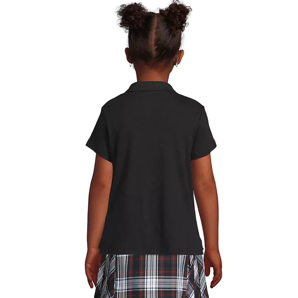 School Uniform Girls Short Sleeve Feminine Fit Interlock Polo Shirt
