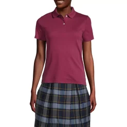 School Uniform Girls Short Sleeve Feminine Fit Interlock Polo Shirt