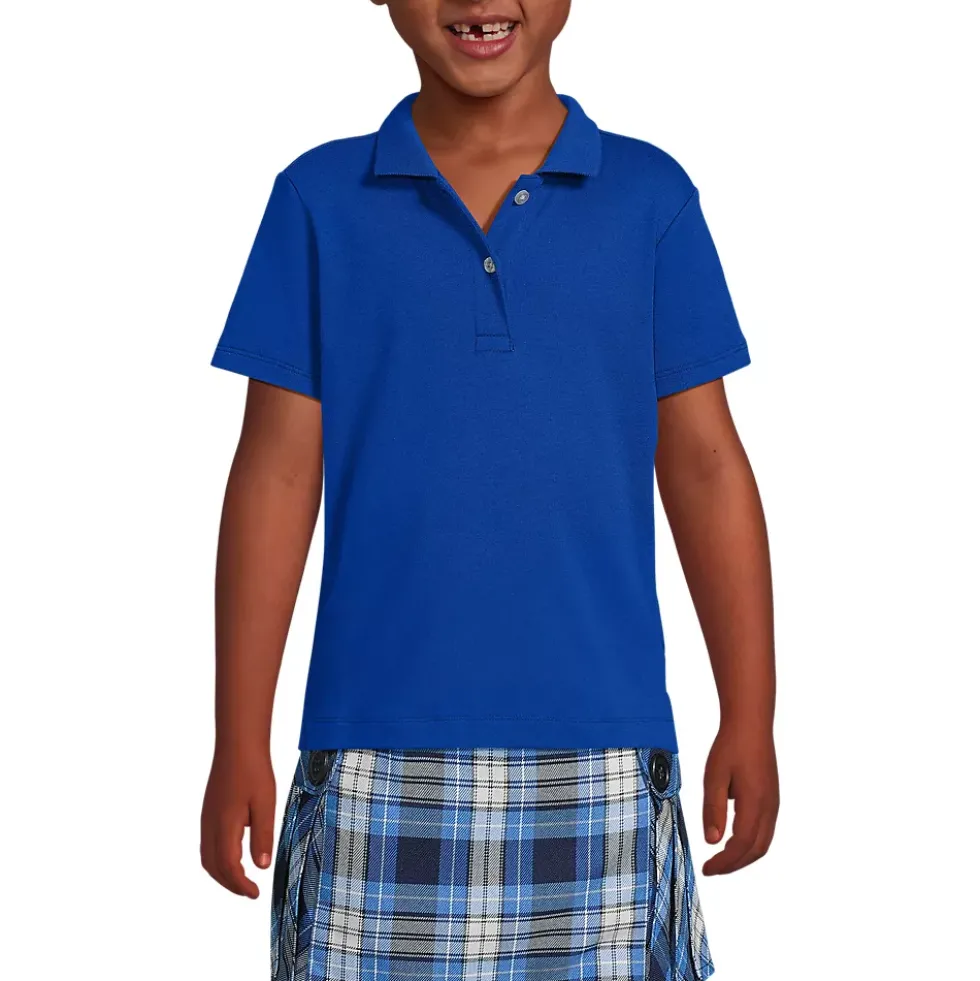 School Uniform Girls Short Sleeve Feminine Fit Interlock Polo Shirt
