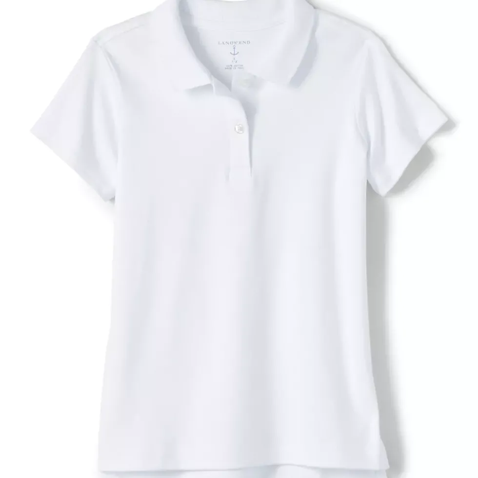 School Uniform Girls Short Sleeve Feminine Fit Interlock Polo Shirt
