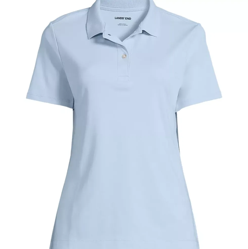 School Uniform Girls Short Sleeve Feminine Fit Interlock Polo Shirt