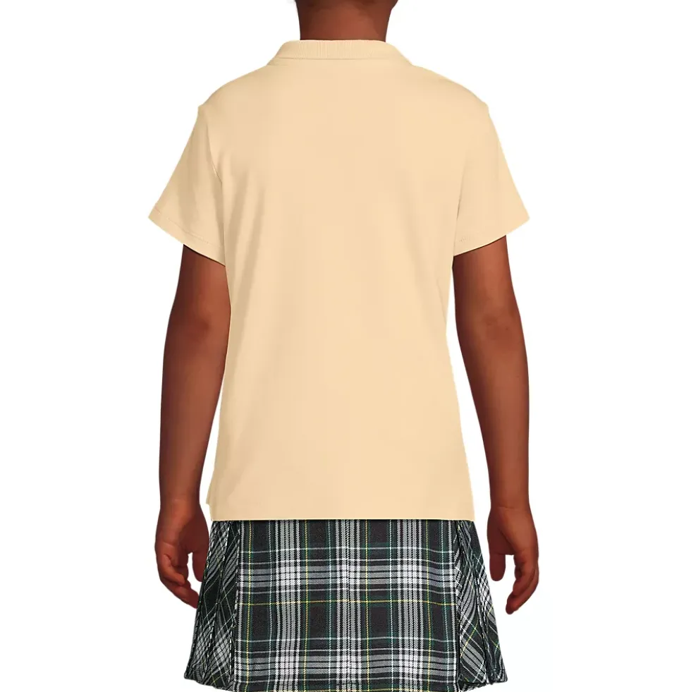 School Uniform Girls Short Sleeve Feminine Fit Interlock Polo Shirt