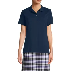 School Uniform Girls Short Sleeve Feminine Fit Interlock Polo Shirt