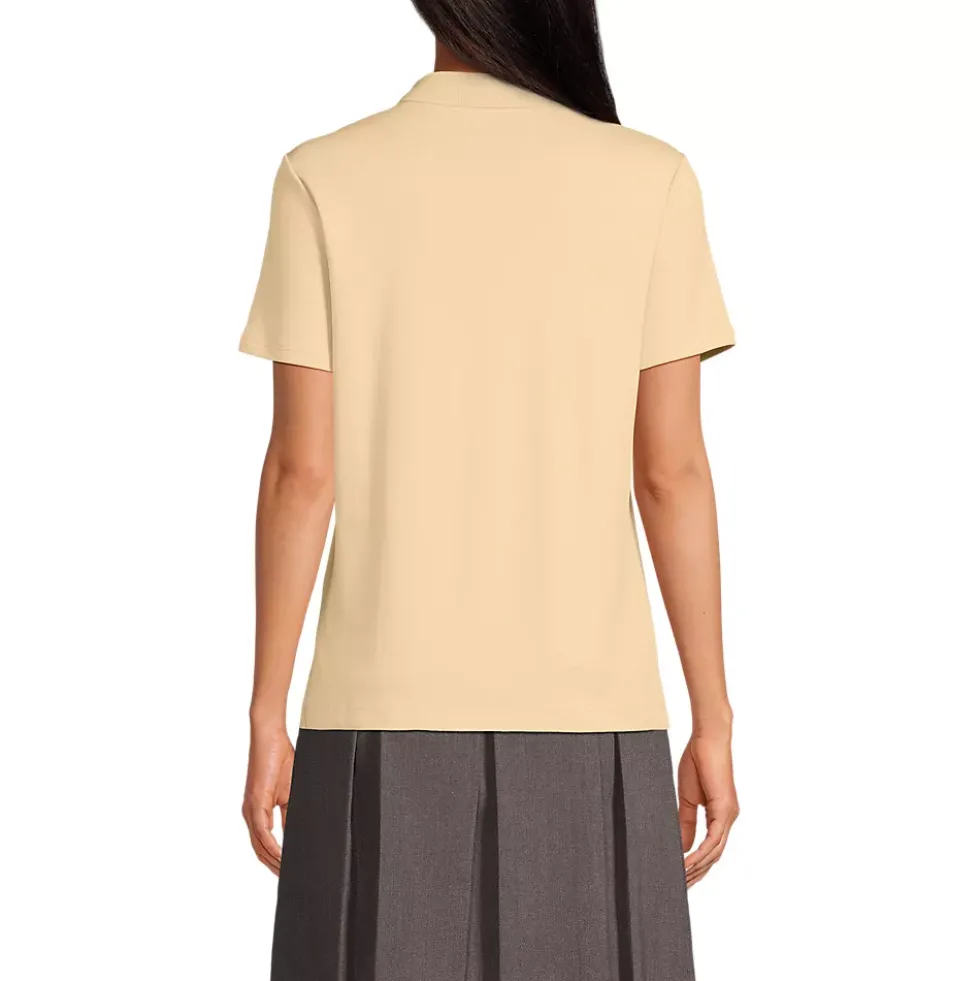 School Uniform Girls Short Sleeve Feminine Fit Interlock Polo Shirt