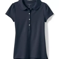 School Uniform Girls Short Sleeve Peter Pan Collar Polo Shirt