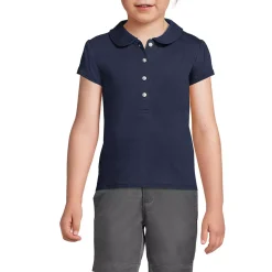 School Uniform Girls Short Sleeve Peter Pan Collar Polo Shirt