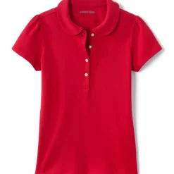 School Uniform Girls Short Sleeve Peter Pan Collar Polo Shirt