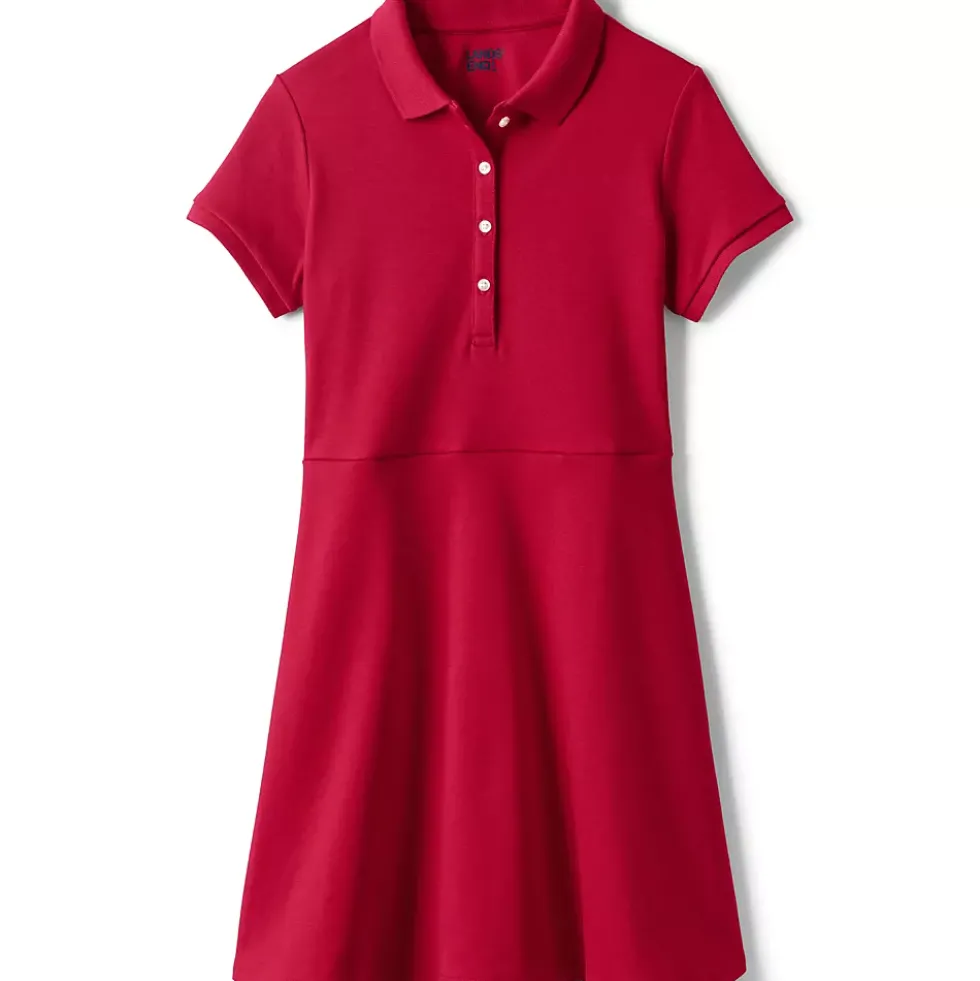 School Uniform Girls Short Sleeve Interlock Polo Dress