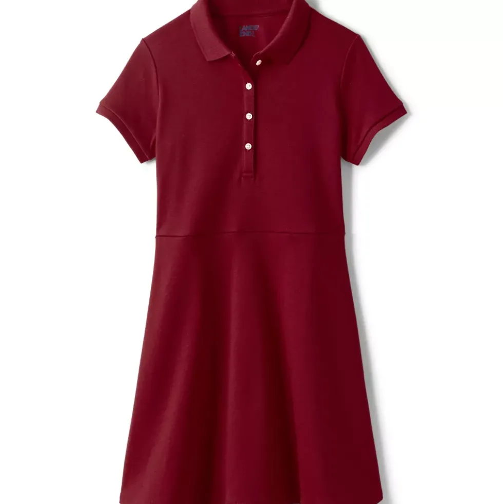 School Uniform Girls Short Sleeve Interlock Polo Dress