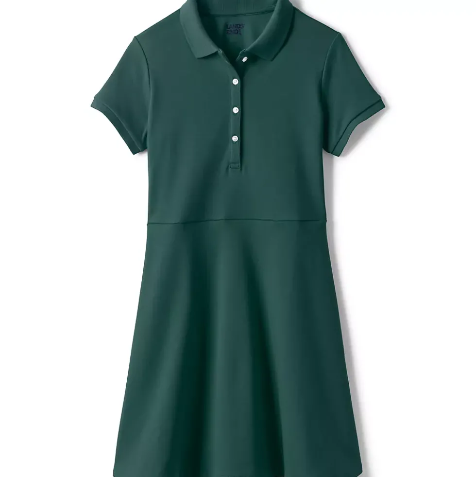 School Uniform Girls Short Sleeve Interlock Polo Dress