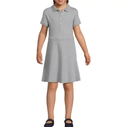School Uniform Girls Short Sleeve Interlock Polo Dress