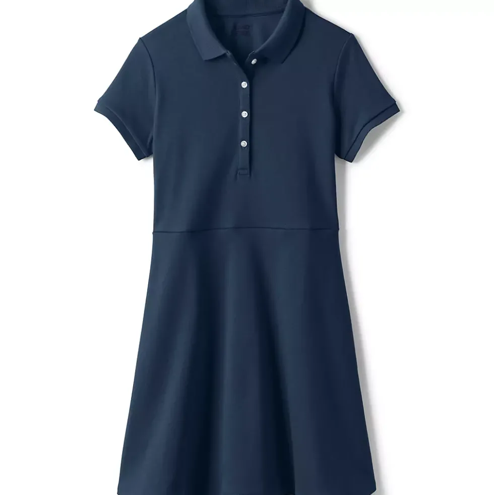 School Uniform Girls Short Sleeve Interlock Polo Dress