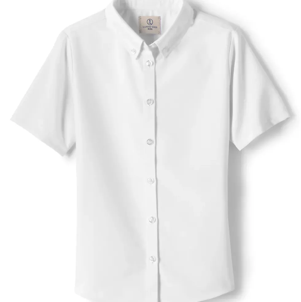 School Uniform Girls Short Sleeve Oxford Dress Shirt