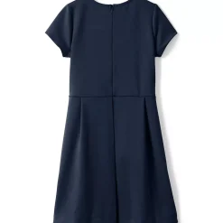 School Uniform Girls Short Sleeve Ponte Dress Top of Knee